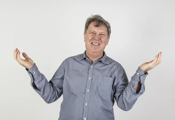 Portrait of fifty year old man showing emotions — Stock Photo, Image