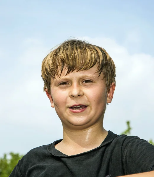 Sweating boy after sports — Stock Photo, Image