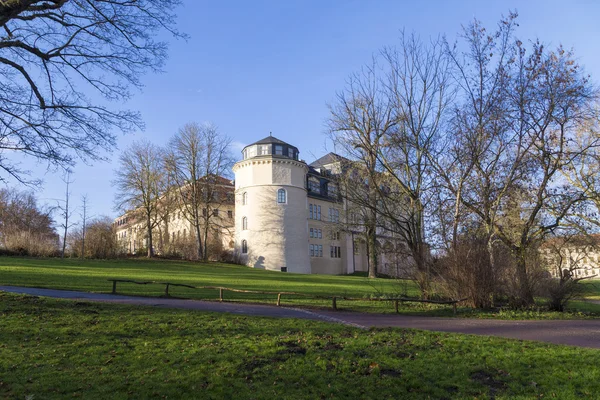 View from the Ilm park in weimar to green castle and Anna Amalia — Stock Photo, Image