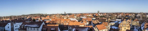 Vista sul centro storico medievale di Quedlinburg — Foto Stock