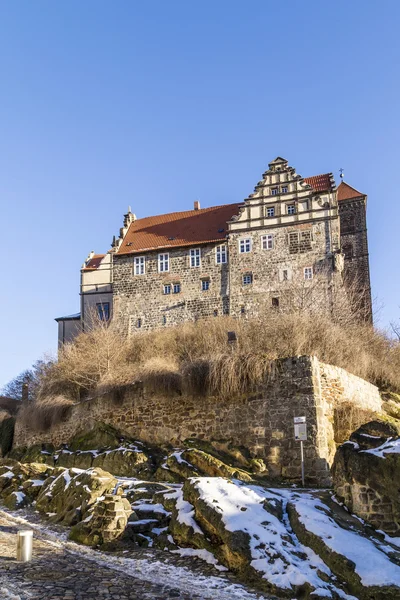 Kasteel en kerk in Quedlinburg, Duitsland — Stockfoto