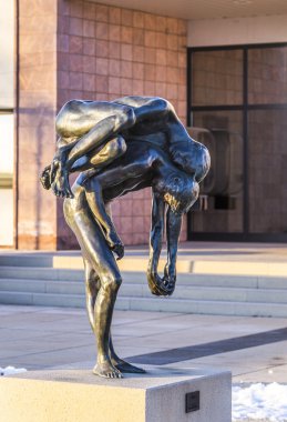 Kötü Frankenhausen, mikrop panorama Müzesi önünde heykel