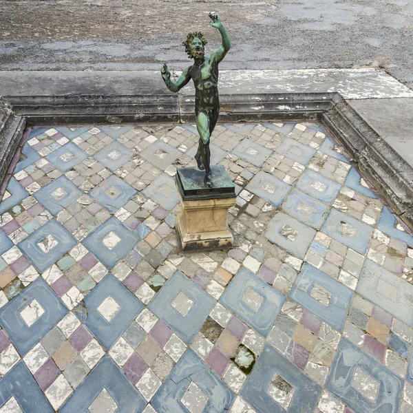 Dancing Faun statue, House of the Faun, Pompeii — Stock Photo, Image