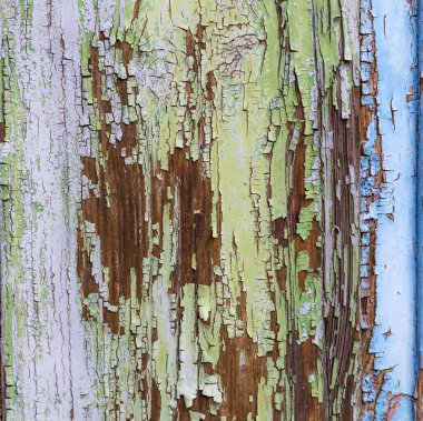 renk peeling ile renkli ıslak ahşap cephe