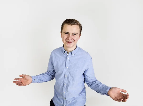 Portrait of cute smiling teenage boy — Stock Photo, Image