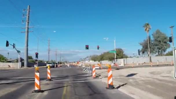 Punto Vista Desde Conductor Que Navega Por Proyecto Construcción Carreteras — Vídeo de stock