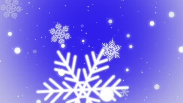 Piękny Animowany Świąteczny Płatek Śniegu Niebieskim Gradientowym Tle Wakacyjnym Użytku — Wideo stockowe