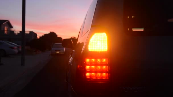 Migacz Samochodowy Tylne Światło Nocy Używane Celów Bezpieczeństwa Sygnalizacji Zakrętów — Wideo stockowe