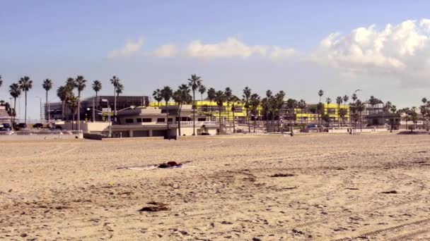 Vidéo Panoramique Plage Historique Huntington Beach Depuis Haut Jetée Montre — Video