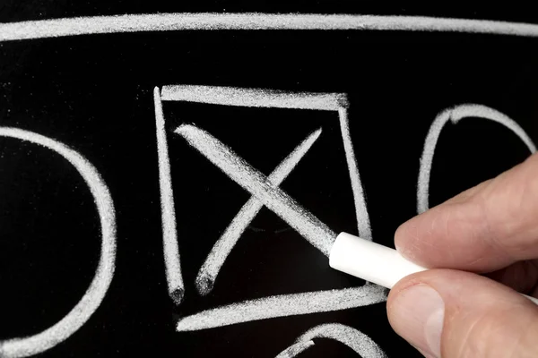 Teacher Fills Checkbox Series Symbols While Teaching Math Equation Group — Stock Photo, Image