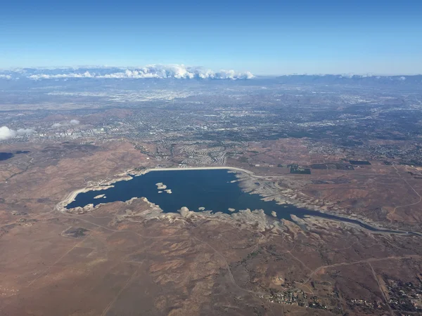 Aerial shot of lake Mathews — Stock Photo, Image