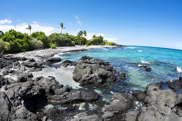 Hawaii kayalık tropikal plaj — Stok fotoğraf