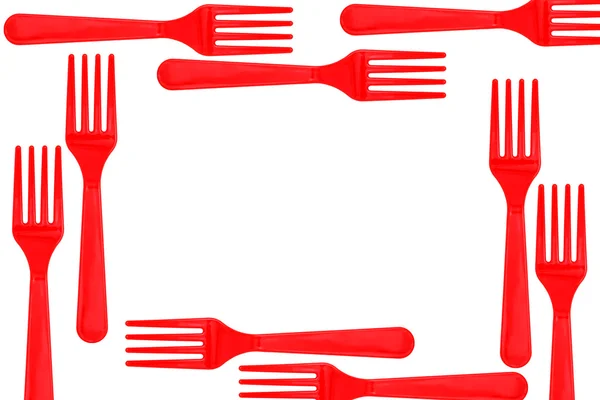 Plastic colorful forks — Stock Photo, Image