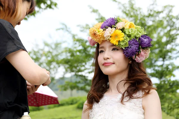 Молодая японская красивая невеста — стоковое фото