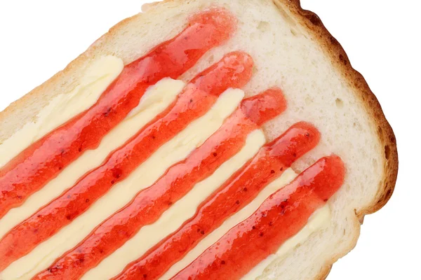 Bread with strawberry jam — Stock Photo, Image