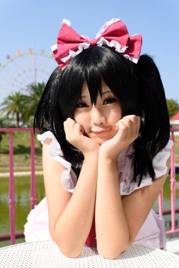 Kagawa, Japonya - 28 Eylül: anime olay üzerinde Eylül 28, kagawa 2014 yılında Japon anime karakteri cosplay poz 2014 Dünya park reoma, marugame, kagawa, Japonya