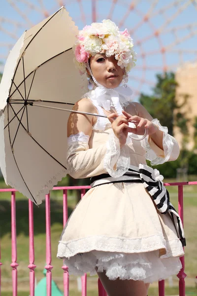 KAGAWA, JAPAN - September 28: Japanese anime character cosplay pose in Anime Event in Kagawa 2014 on Sept 28, 2014 at Reoma World Park, Marugame, Kagawa, Japan. — Stock Photo, Image