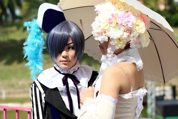 Kagawa, Japonya - 28 Eylül: anime olay üzerinde Eylül 28, kagawa 2014 yılında Japon anime karakteri cosplay poz 2014 Dünya park reoma, marugame, kagawa, Japonya. — Stok fotoğraf