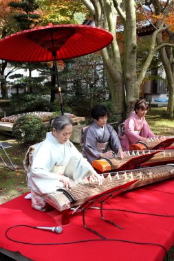 Japon kadınları geleneksel saz