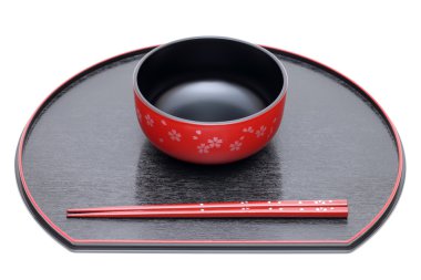 Japon kase ve yemek çubukları