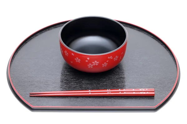 Japanese bowl and chopsticks — Stock Photo, Image