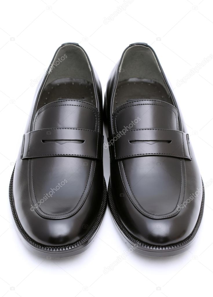 Black leather mens shoes