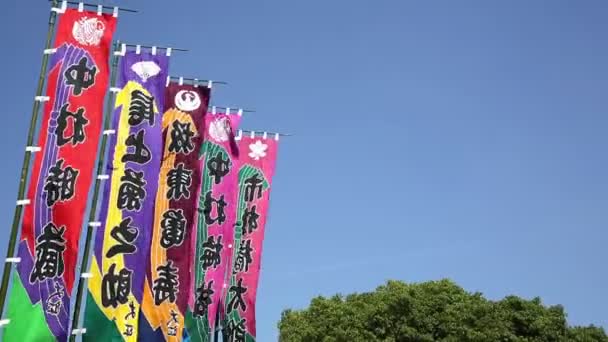 Флаг исполнения кабуки — стоковое видео