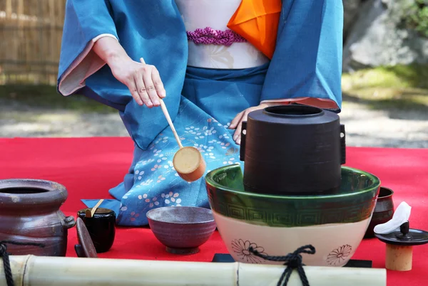 Japanese green tea ceremony — Stok fotoğraf