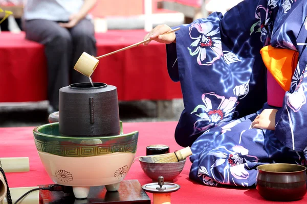 Japonský zelený čaj obřad — Stock fotografie