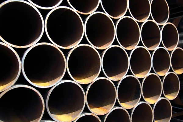 Stack of steel tubes — Stock Photo, Image