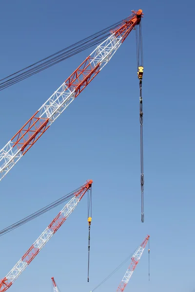 Crane boom with steel hook — Stock Photo, Image