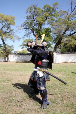 Samurai japanese clothing uniform with katana sword