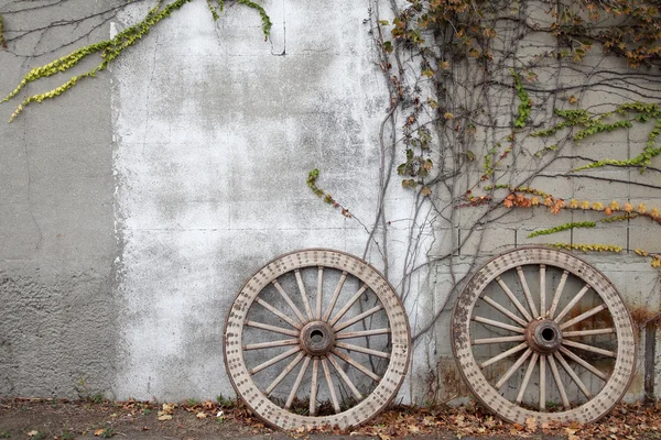 Wood cart wagon wheel — Stock Photo, Image