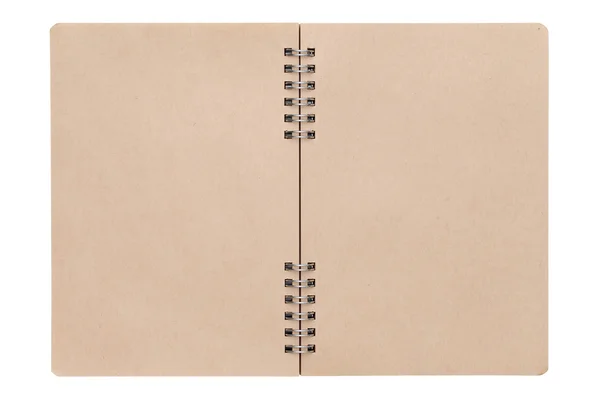 Notebook bianco a spirale marrone — Foto Stock