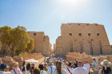 22.10.2024, Mısır, Luxor - Karnak Hypostyle Salon sütunları Luxor Thebes tapınağında