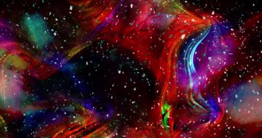 Soyut renkli animasyon. Çok renkli sıvı arka plan. Güzel dijital resim filmi, soyut arkaplan filmi.