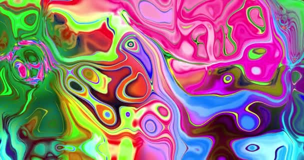 Abstract Colorful Animation Multicolor Liquid Background Beautiful Digital Painting Movie — стоковое видео