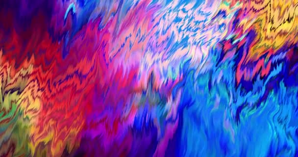 Abstract Colorful Animation Multicolor Liquid Background Beautiful Digital Painting Movie — стоковое видео