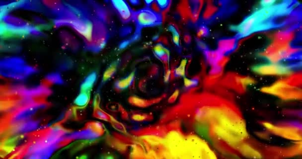 Abstrakte Bunte Animation Multicolor Flüssigen Hintergrund Schöne Digitale Malerei Film — Stockvideo