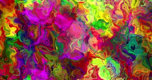 Abstract Colorful Animation Multicolor Liquid Background Beautiful Digital Painting Movie — стоковое видео