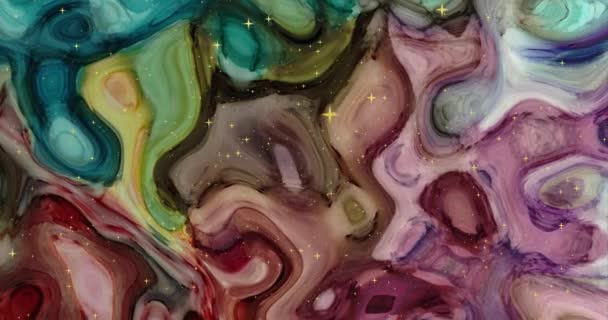 Animation Colorée Abstraite Multicolor Fond Liquide Beau Film Peinture Numérique — Video