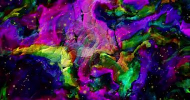 Soyut renkli animasyon. Çok renkli sıvı arka plan. Güzel dijital resim filmi, soyut arkaplan filmi.
