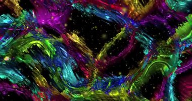 Soyut renkli animasyon. Çok renkli sıvı arka plan. Güzel dijital resim filmi, soyut arkaplan filmi.