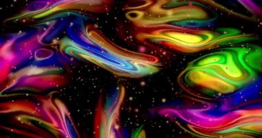 Soyut renkli animasyon. Çok renkli sıvı arka plan. Güzel dijital resim filmi, soyut arkaplan filmi.