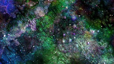 3D illüstrasyon, modern arkaplan illüstrasyonu, fraktal yüzey, ışık efekti dokusu, dijital boyalı soyut tasarımı, renkli doku, fraktal sanat, soyut modern resim, dijital modern arkaplan, renkli görünüm..