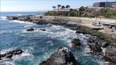 Aerial view of Punta Angeles Lighthouse at Valparaiso in Chile