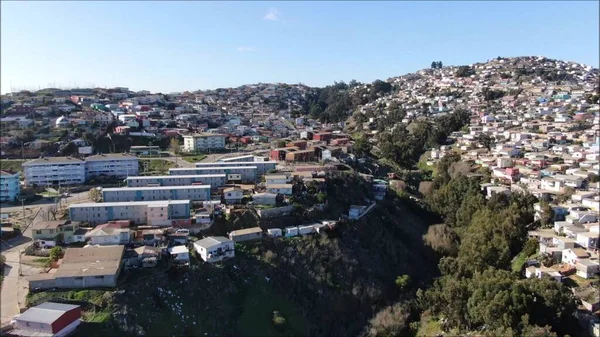 Aerial View Punta Angeles Lighthouse Valparaiso Chile — Fotografia de Stock