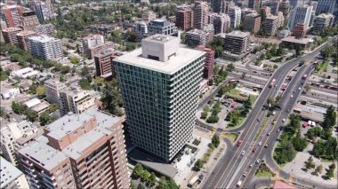 Şili 'deki Santiago şehrinin hava manzarası