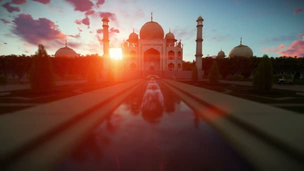 Тадж-Махал, гарний схід сонця — стокове відео