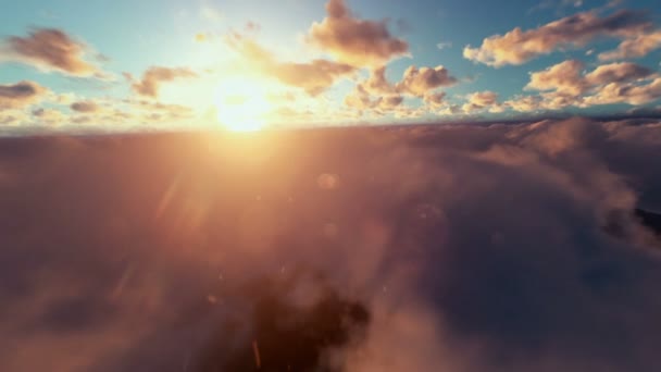 Militar Drone vigiando sobre nuvens ao nascer do sol — Vídeo de Stock